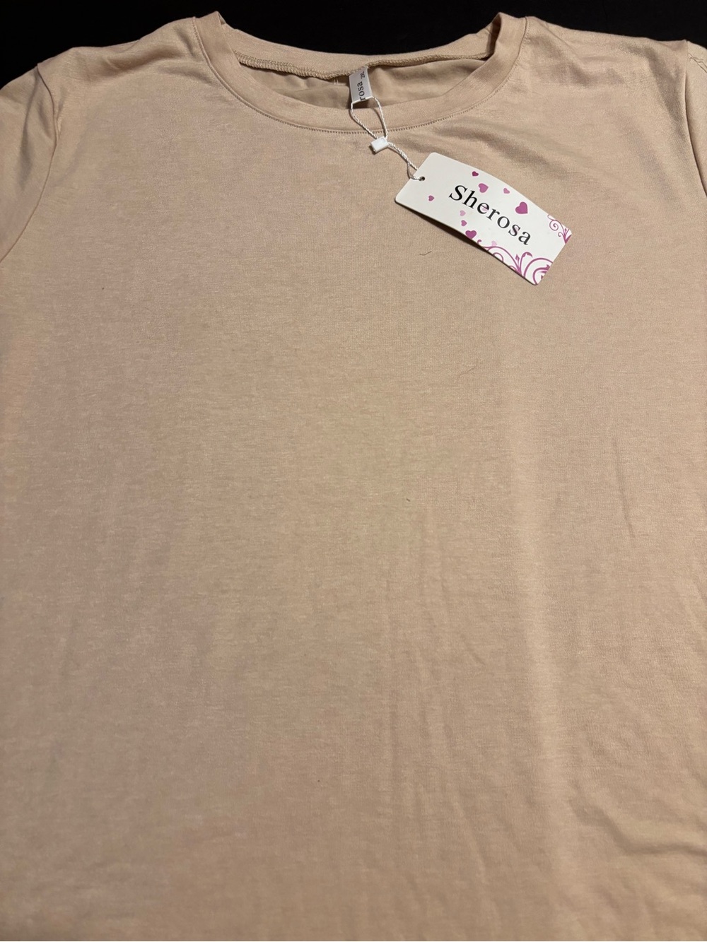 Sherosa Basic Neutral Crew Neck Tee NWT Women's 2XL Short Sleeve Khaki Tan